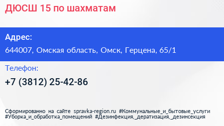 ДЮСШ 15 по шахматам - визитка