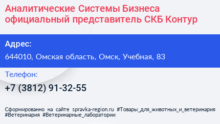 Аналитические Системы Бизнеса официальный представитель СКБ Контур - визитка