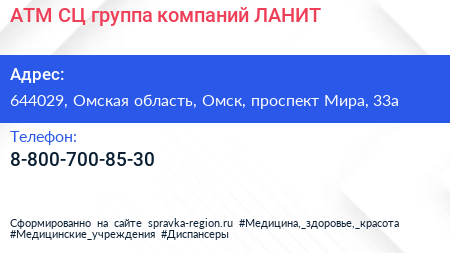 АТМ СЦ группа компаний ЛАНИТ - визитка