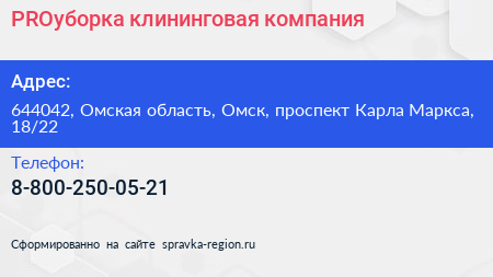 PROуборка клининговая компания - визитка