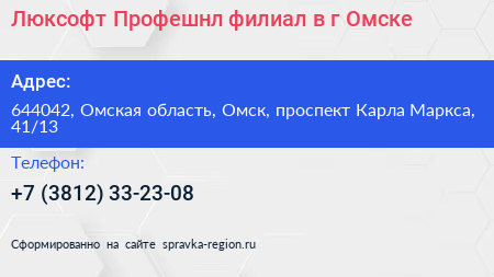 Люксофт Профешнл филиал в г Омске - визитка