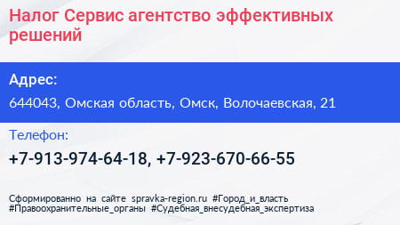 Налог Сервис агентство эффективных решений - визитка