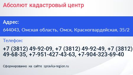 Абсолют кадастровый центр - визитка