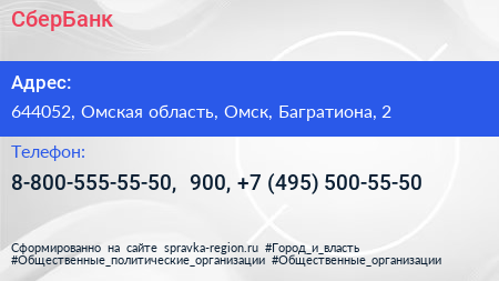 СберБанк - визитка