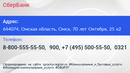 СберБанк - визитка