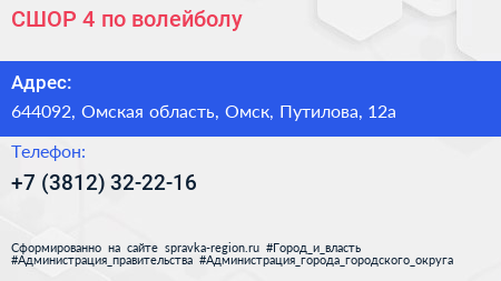 СШОР 4 по волейболу - визитка