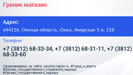 Граник магазин - визитка