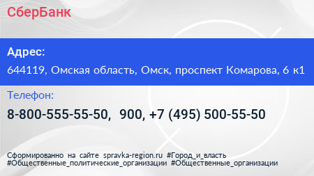 СберБанк - визитка