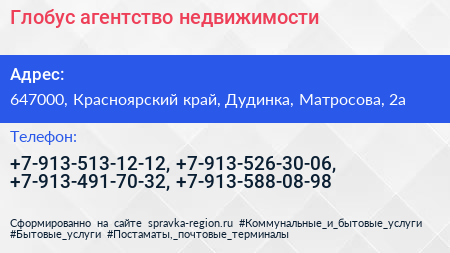 Глобус агентство недвижимости - визитка