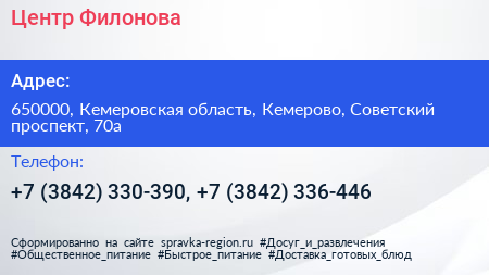Центр Филонова - визитка