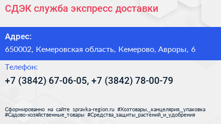 СДЭК служба экспресс доставки - визитка