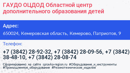 ГАУДО ОЦДОД Областной центр дополнительного образования детей - визитка