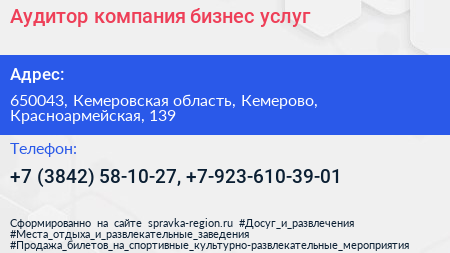 Аудитор компания бизнес услуг - визитка