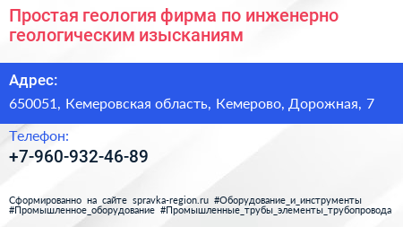Простая геология фирма по инженерно геологическим изысканиям - визитка