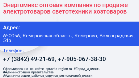 Энергомикс оптовая компания по продаже электротоваров светотехники хозтоваров - визитка