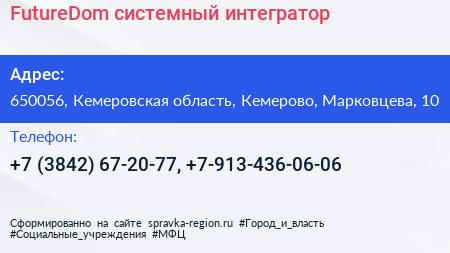 FutureDom системный интегратор - визитка