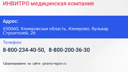 ИНВИТРО медицинская компания - визитка