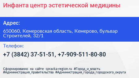 Инфанта центр эстетической медицины - визитка