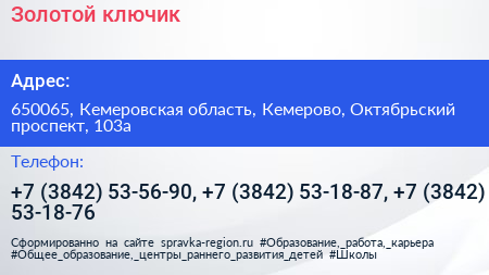 Золотой ключик - визитка