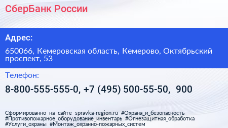 СберБанк России - визитка