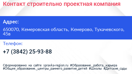 Контакт строительно проектная компания - визитка
