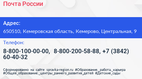 Почта России - визитка