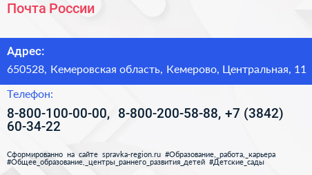 Почта России - визитка