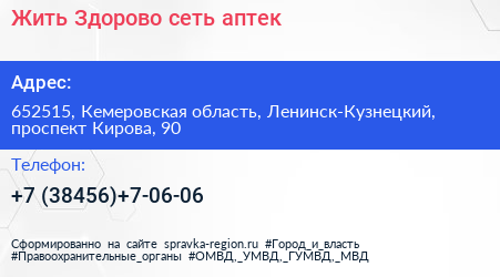 Жить Здорово сеть аптек - визитка