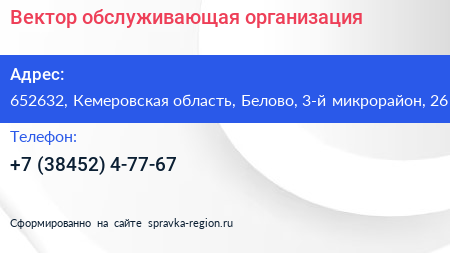 Вектор обслуживающая организация - визитка
