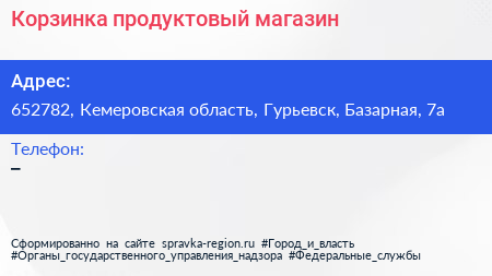 Нажмите, чтобы скачать визитку Корзинка продуктовый магазин - визитка