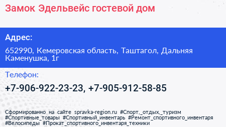 Замок Эдельвейс гостевой дом - визитка