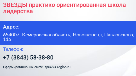 ЗВЕЗДЫ практико ориентированная школа лидерства - визитка