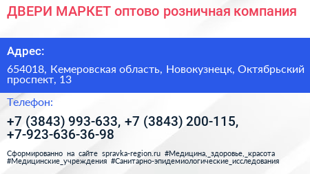 ДВЕРИ МАРКЕТ оптово розничная компания - визитка