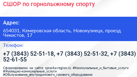 СШОР по горнолыжному спорту - визитка