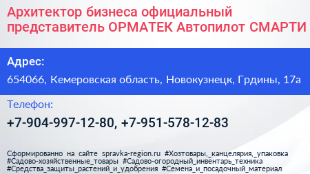 Архитектор бизнеса официальный представитель ОРМАТЕК Автопилот СМАРТИ - визитка