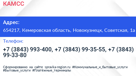 КАМСС - визитка