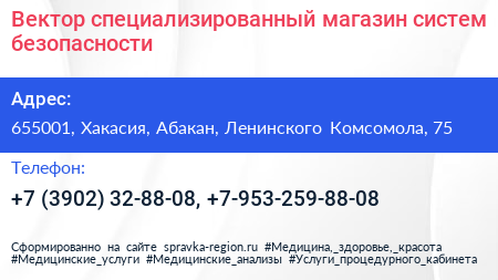 Вектор специализированный магазин систем безопасности - визитка