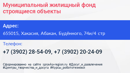 Муниципальный жилищный фонд строящиеся объекты - визитка
