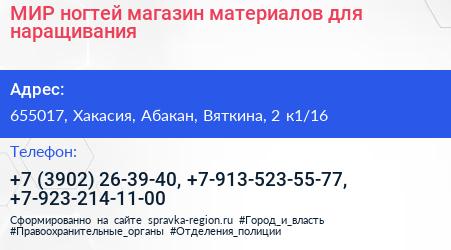 МИР ногтей магазин материалов для наращивания - визитка