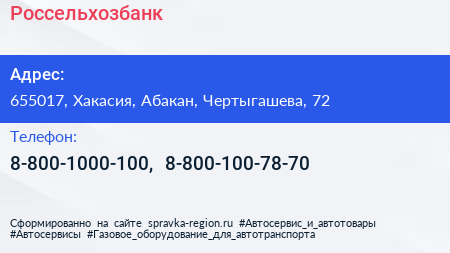 Нажмите, чтобы скачать визитку Россельхозбанк - визитка