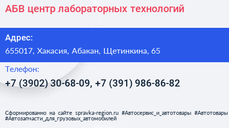 АБВ центр лабораторных технологий - визитка