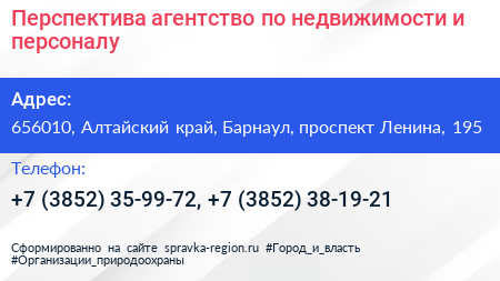 Перспектива агентство по недвижимости и персоналу - визитка