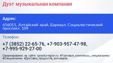 Дуэт музыкальная компания - визитка