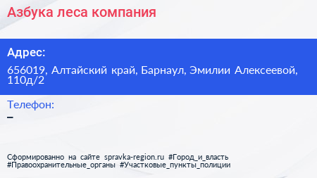 Азбука леса компания - визитка