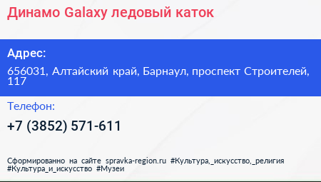 Динамо Galaxy ледовый каток - визитка