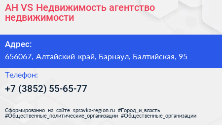 АН VS Недвижимость агентство недвижимости - визитка