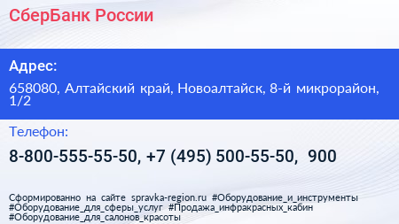 СберБанк России - визитка