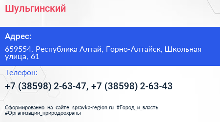 Шульгинский - визитка