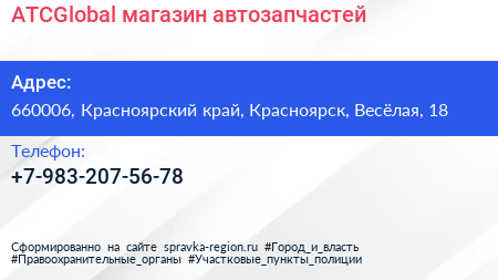 Нажмите, чтобы скачать визитку ATCGlobal магазин автозапчастей - визитка