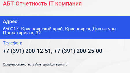 АБТ Отчетность IT компания - визитка